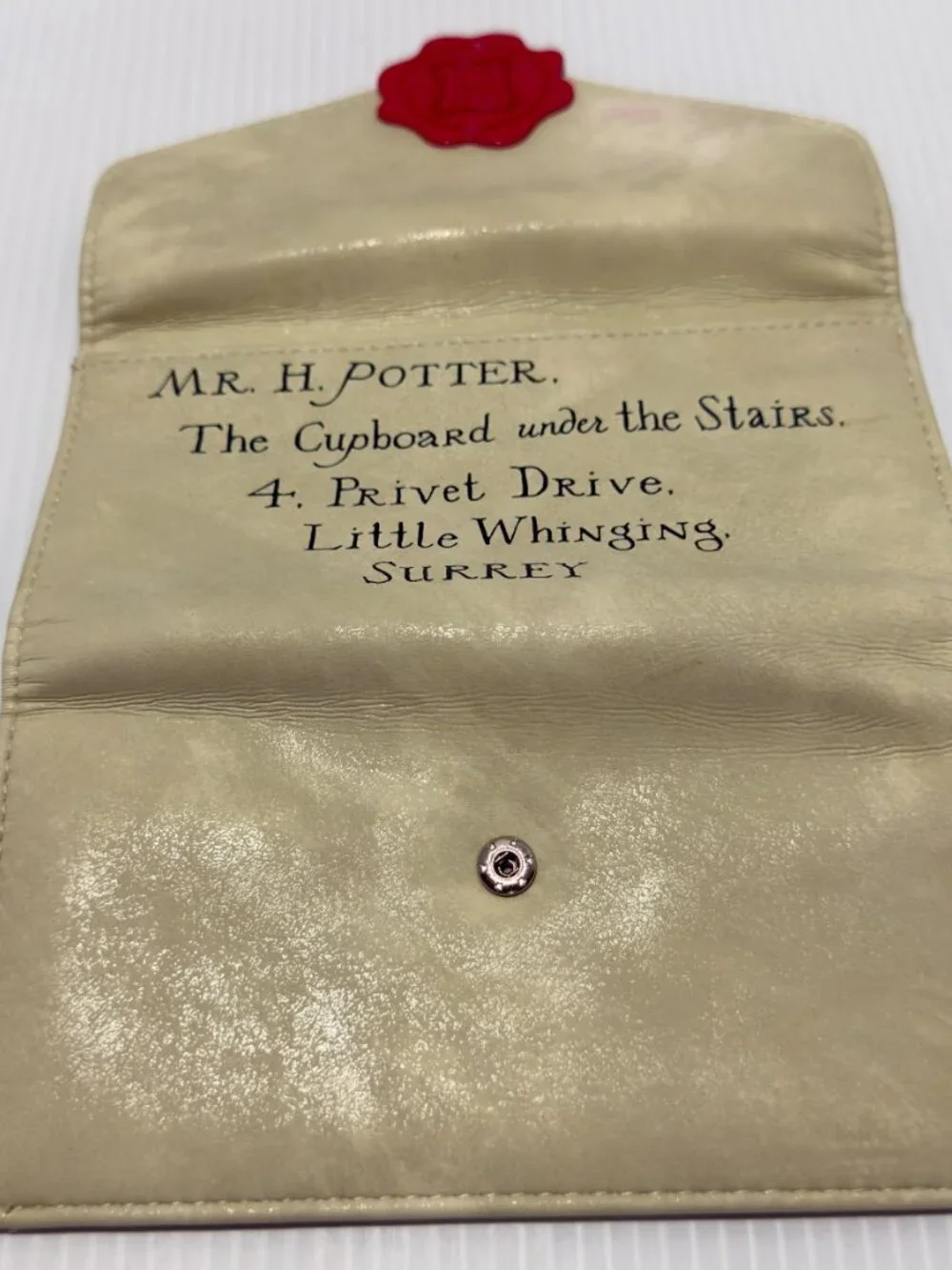 Harry Potter Folding Hogwarts Wallet Acceptance Letter w/ Seal Cream White